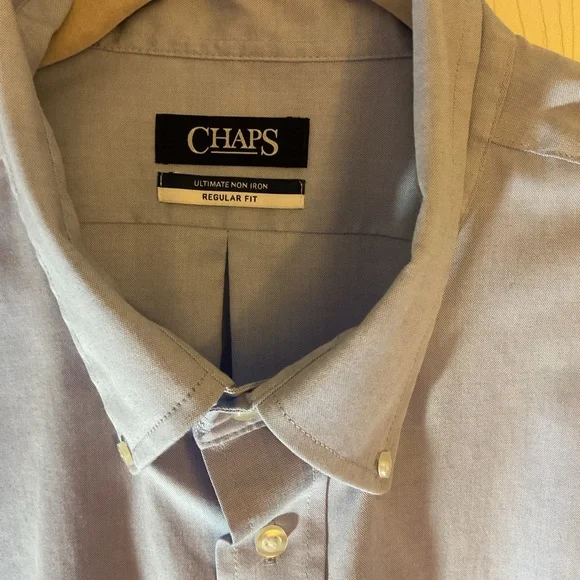 Chaps Light Blue Men's Dress Shirt - Picture 3 of 5